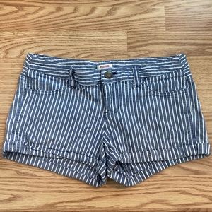 Denim jean shorts cuffed striped shorts womens shorts size 9 mossimo